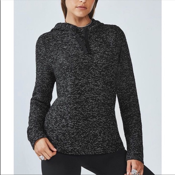 Fabletics Tops - Fabletics Tweed Salt & Pepper Hoodie size Small